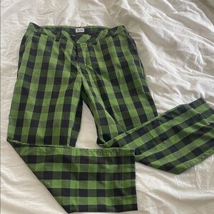 Men’s Adidas Green and Black Plaid Golf Pants